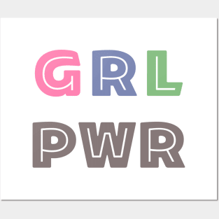 Big and Bold GRL PWR, Girl Power Design in Pastel Colors Posters and Art